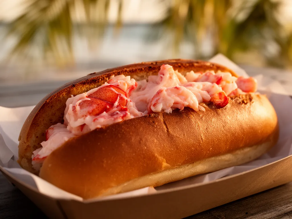 A buttery lobster roll at a Sarasota food truck