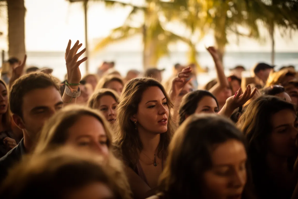 A small crowd swaying at an intimate Sarasota live-music show