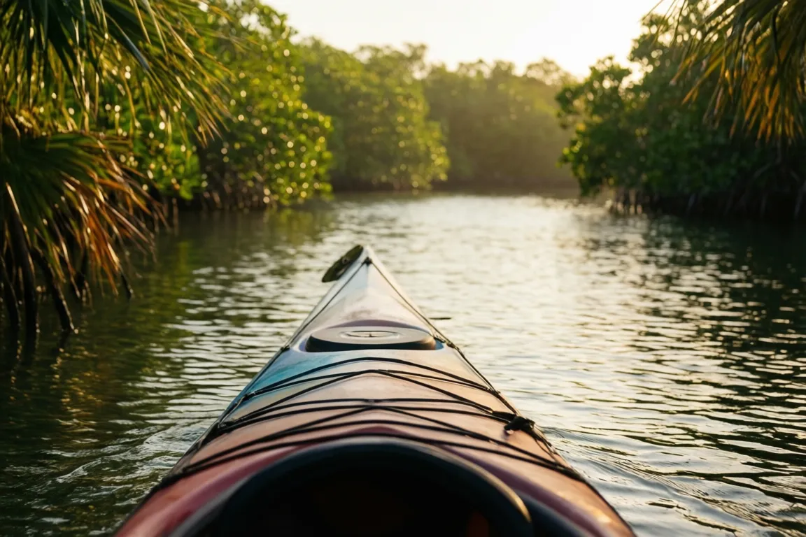 A kayak on calm bay water off Longboat Key